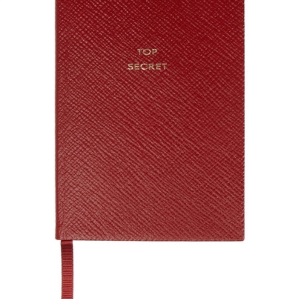 Smythson Leather Bound “Top Secret” Notebook